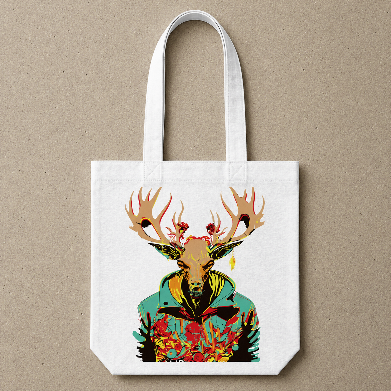 Tote bag met Skull hert