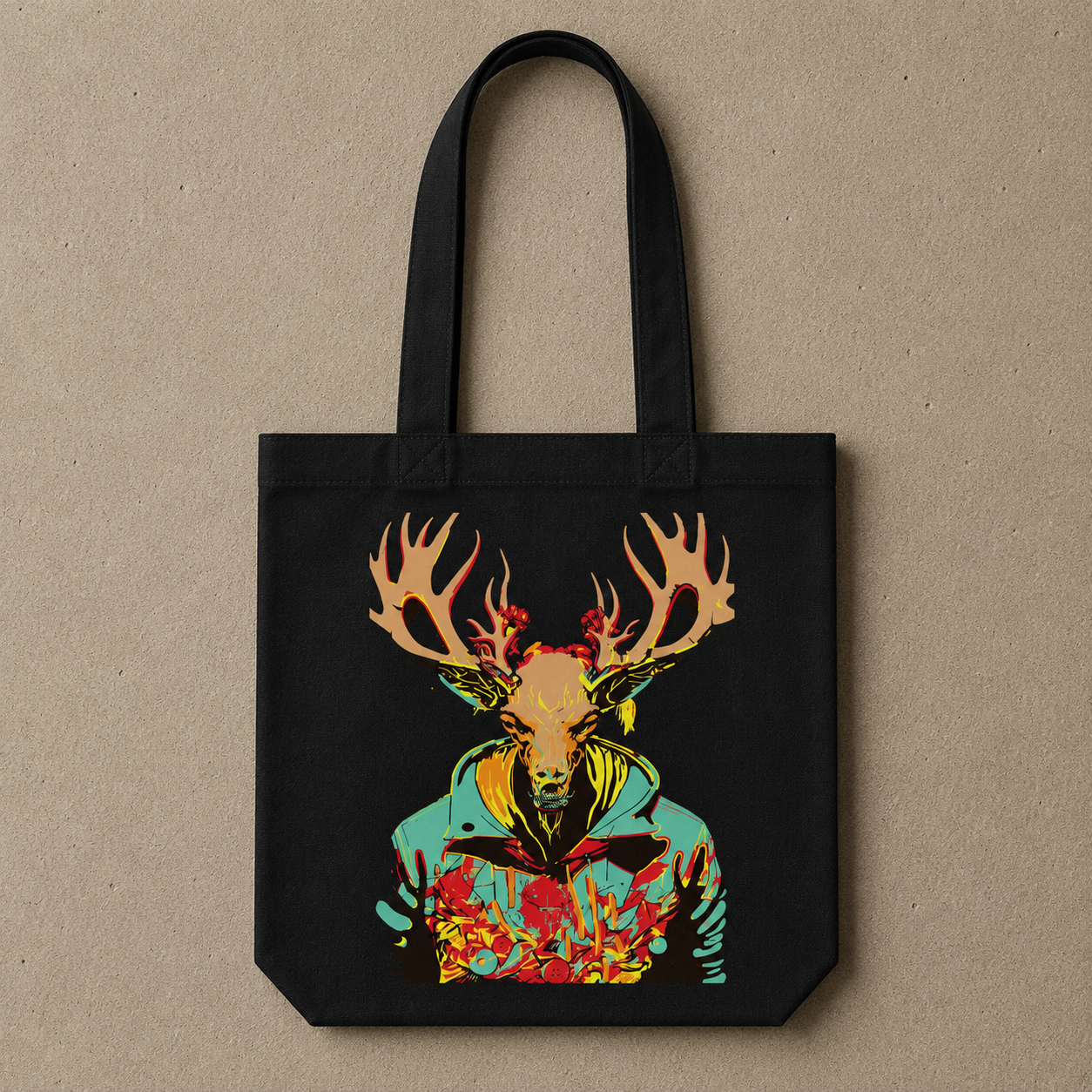Tote bag met Skull hert