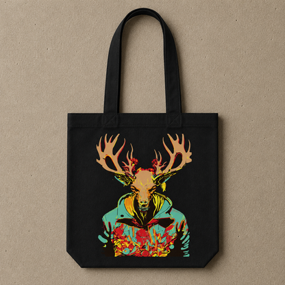 Tote bag met Skull hert
