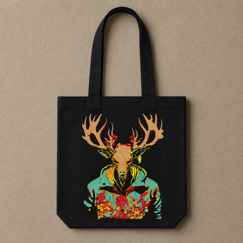 Tote bag met Skull hert