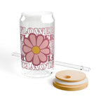 Glazen beker Flower print