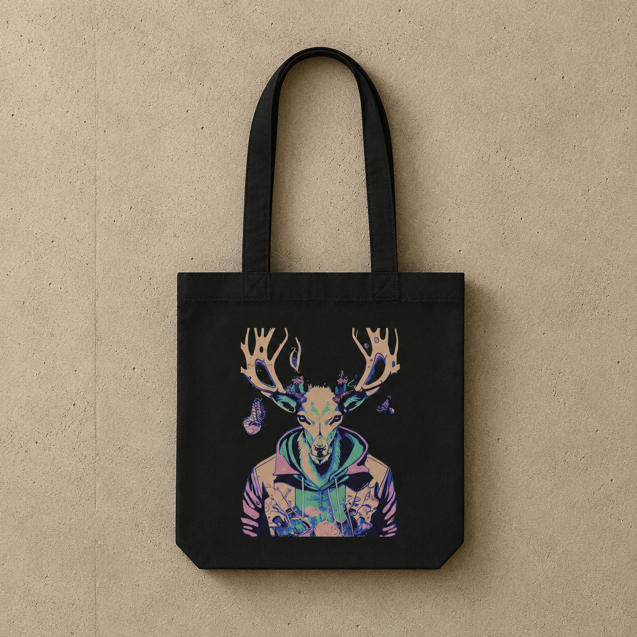 Butterfly Deer Tote Bag