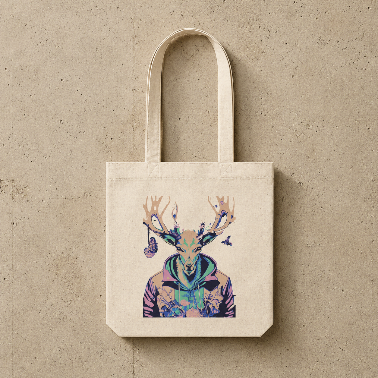Butterfly Deer Tote Bag